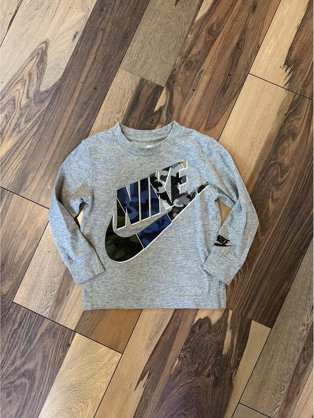 Nike Toddler Gray Sweatshirt with Camouflage Logo
